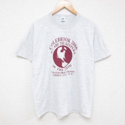 L★古着 ラッセル 半袖 ビンテージ Tシャツ メンズ 00年代 00s EARTH クルーネック 薄グレー 霜降り 24aug01 中古