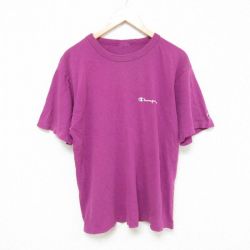 【50%OFF】チャンピオン 90s 半袖Tシャツ ワンポイントロゴ パープル XL | 古着