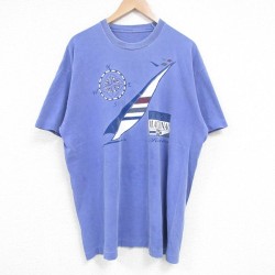 90s 半袖Tシャツ ヨット パープル XL | 古着