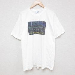L★古着 半袖 ビンテージ Tシャツ メンズ 00年代 00s 宇宙 SPARKFEST コットン クルーネック 白 ホワイト 25apr30 中古