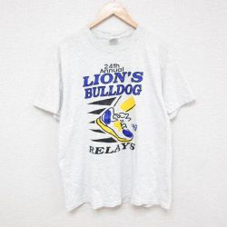 L★古着 半袖 ビンテージ Tシャツ メンズ 90年代 90s スニーカー コットン クルーネック 白 ホワイト 霜降り 25apr30 中古