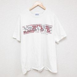 【20%OFF】XL★古着 All Sport 半袖 ビンテージ Tシャツ メンズ 90年代 90s ハイビスカス コットン クルーネック 白 ホワイト 25apr30 中古