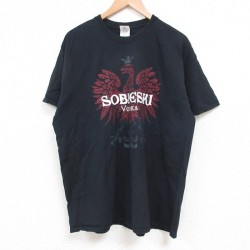 XL★古着 半袖 ビンテージ Tシャツ メンズ 00年代 00s SOBIESKI コットン クルーネック 黒 ブラック 25may24 中古