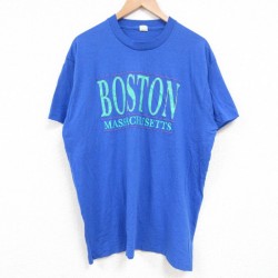 スクリーンスターズ 80s 半袖Tシャツ ボストン ブルー XL | 古着