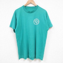 L★古着 半袖 ビンテージ Tシャツ メンズ 90年代 90s ASC クルーネック 青緑 25jun06 中古