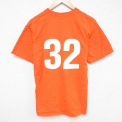【50%OFF】M★古着 半袖 ビンテージ Tシャツ メンズ 00年代 00s サッカー 32 コットン クルーネック オレンジ 25may27 中古