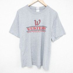 XL★古着 半袖 ビンテージ Tシャツ メンズ 00年代 00s ウエスタン クルーネック グレー 霜降り 25jun10 中古