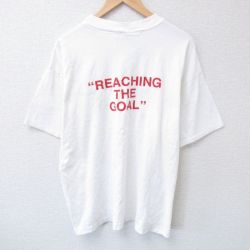 【50%OFF】XL★古着 ヘインズ Hanes 半袖 ビンテージ Tシャツ メンズ 90年代 90s GOAL クルーネック 白 ホワイト 25jun10 中古