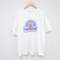 【20%OFF】XL★古着 半袖 ビンテージ Tシャツ メンズ 00年代 00s バスケットボール 大きいサイズ コットン クルーネック 白 ホワイト 25jun10 中古