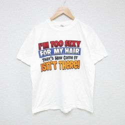 【20%OFF】L★古着 半袖 ビンテージ Tシャツ メンズ 00年代 00s メッセージ コットン クルーネック 白 ホワイト 25jun10 中古