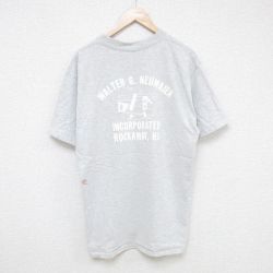 XL★古着 半袖 ビンテージ Tシャツ メンズ 80年代 80s ハンマー 胸ポケット付き クルーネック グレー 霜降り 25jun10 中古