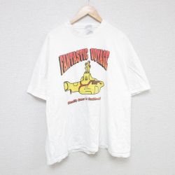 XL★古着 ヘインズ Hanes 半袖 ビンテージ Tシャツ メンズ 00年代 00s 潜水艦 大きいサイズ コットン クルーネック 白 ホワイト 25jun10 中古