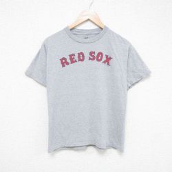 M★古着 リー Lee 半袖 ビンテージ Tシャツ メンズ 00年代 00s MLB ボストンレッドソックス クルーネック グレー 霜降り メジャーリーグ ベースボール 野球 25jun10 中古
