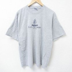 XL★古着 半袖 ビンテージ Tシャツ メンズ 00年代 00s メキシコ 刺繍 クルーネック グレー 霜降り 25jun11 中古