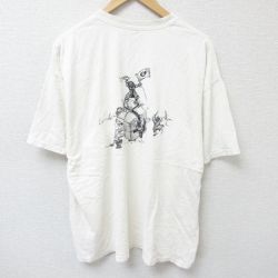 XL★古着 半袖 ビンテージ Tシャツ メンズ 00年代 00s 海賊 大きいサイズ コットン クルーネック 白 ホワイト 25jun11 中古