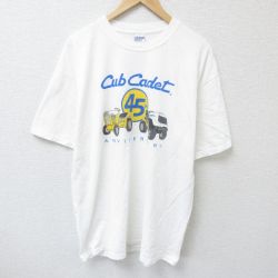 【20%OFF】XL★古着 半袖 ビンテージ Tシャツ メンズ 00年代 00s キャブキャデット 大きいサイズ コットン クルーネック 白 ホワイト 25jun11 中古