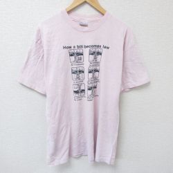 【50%OFF】L★古着 ヘインズ Hanes 半袖 ビンテージ Tシャツ メンズ 80年代 80s ブランコ コットン クルーネック USA製 薄ピンク 25jun11 中古