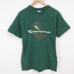 M★古着 ヘインズ Hanes 半袖 ビンテージ Tシャツ メンズ 00年代 00s リバーダンス コットン クルーネック 緑 グリーン 25jun11 中古