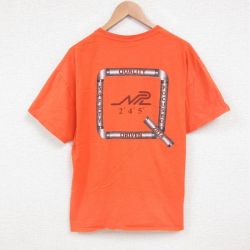 【20%OFF】XL★古着 半袖 ビンテージ Tシャツ メンズ 00年代 00s DRIVEN 胸ポケット付き 大きいサイズ コットン クルーネック オレンジ 25jun11 中古