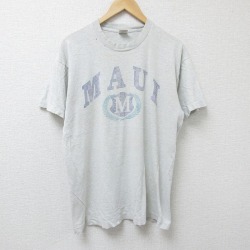 XL★古着 フルーツオブザルーム 半袖 ビンテージ Tシャツ メンズ 90年代 90s マウイ クルーネック USA製 濃グレー 霜降り 25jun11 中古