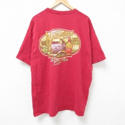 XL★古着 半袖 ビンテージ Tシャツ メンズ 00年代 00s マルガリータ 大きいサイズ コットン クルーネック 赤 レッド 25jun11 中古