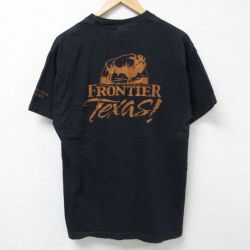 L★古着 半袖 ビンテージ Tシャツ メンズ 00年代 00s テキサス コットン クルーネック 黒 ブラック 25jun12 中古