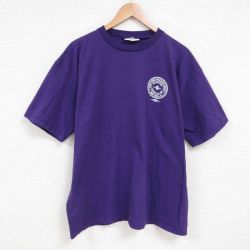 XL★古着 半袖 ビンテージ Tシャツ メンズ 00年代 00s ニューヨーク コットン クルーネック USA製 紫 パープル 25jun13 中古