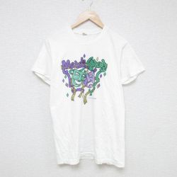 【50%OFF】M★古着 B.V.D 半袖 ビンテージ Tシャツ メンズ 80年代 80s マルディグラ クルーネック 白 ホワイト 25jun14 中古