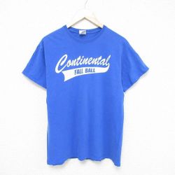 M★古着 半袖 ビンテージ Tシャツ メンズ 00年代 00s ファールボール コットン クルーネック 青 ブルー 25jun14 中古