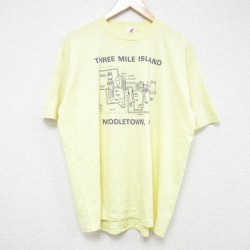80s 半袖Tシャツ 機械図 イエロー XL | 古着