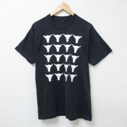 M★古着 半袖 ビンテージ Tシャツ メンズ 90年代 90s 牛 クルーネック 黒 ブラック 25jun17 中古