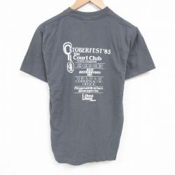M★古着 半袖 ビンテージ Tシャツ メンズ 80年代 80s エクテロン クルーネック USA製 グレー 25jun20 中古