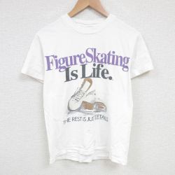 M★古着 半袖 ビンテージ Tシャツ メンズ 90年代 90s フィギュアスケート クルーネック 白 ホワイト 25jun20 中古