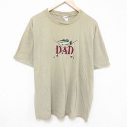 ジャージーズ 00s 半袖Tシャツ 魚刺繍 ベージュ XL | 古着