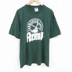 XL★古着 ジャージーズ 半袖 ビンテージ Tシャツ メンズ 90年代 90s アーミー 大きいサイズ クルーネック USA製 濃緑 グリーン 25jun26 中古