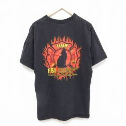 L★古着 半袖 ビンテージ Tシャツ メンズ 00年代 00s FSA コットン クルーネック 黒 ブラック 25jun23 中古