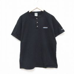 L★古着 半袖 ビンテージ Tシャツ メンズ 90年代 90s KELCH コットン ヘンリーネック USA製 黒 ブラック 25jun23 中古