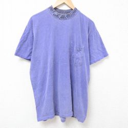 ホビー 90s 半袖Tシャツ 胸ポケット付き パープル XL | 古着