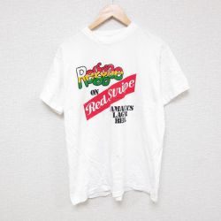 L★古着 半袖 ビンテージ Tシャツ メンズ 00年代 00s レッドストライプ コットン クルーネック 白 ホワイト 25jun23 中古