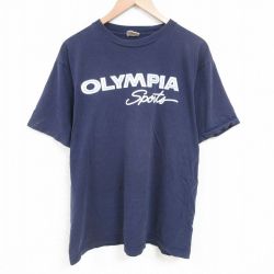 90s 半袖Tシャツ オリンピア ネイビー XL | 古着