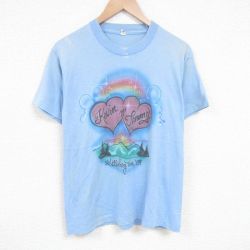 スクリーンスターズ 80s 半袖Tシャツ ハートエアブラシ ネイビー L | 古着