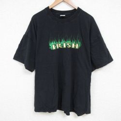 XL★古着 ジャージーズ 半袖 ビンテージ Tシャツ メンズ 00年代 00sアイリッシュ 大きいサイズ コットン クルーネック 黒 ブラック 25jun25 中古