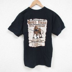 M★古着 半袖 ビンテージ Tシャツ メンズ 00年代 00sテキサス コットン クルーネック 黒 ブラック 25jun25 中古
