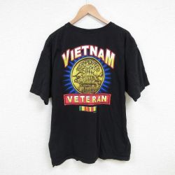XL★古着 半袖 ビンテージ Tシャツ メンズ 00年代 00s ベトナム 大きいサイズ コットン クルーネック USA製 黒 ブラック 25jun25 中古