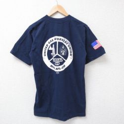 M★古着 半袖 ビンテージ Tシャツ メンズ 00年代 00s LOCAL 胸ポケット付き コットン クルーネック USA製 紺 ネイビー 25jun25 中古