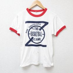 【50%OFF】S★古着 スクリーンスターズ 半袖 ビンテージ Tシャツ メンズ 80年代 80s バスケットボール コンバース クルーネック USA製 白 ホワイト リンガー 25jun25 中古