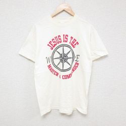 M★古着 半袖 ビンテージ Tシャツ メンズ 00年代 00s JESUS コットン クルーネック 白 ホワイト 25jun26 中古