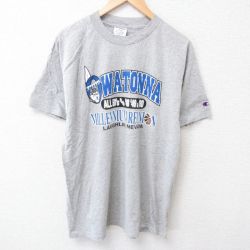L★古着 チャンピオン champion 半袖 ビンテージ Tシャツ メンズ 90年代 90s インディアン ネバダ クルーネック USA製 グレー 霜降り 25jun30 中古