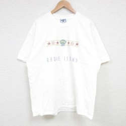 XL★古着 リー Lee 半袖 ビンテージ Tシャツ メンズ 00年代 00s RHODE コットン クルーネック 白 ホワイト 25jul04 中古