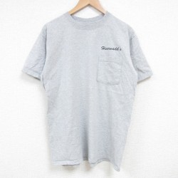 L★古着 半袖 ビンテージ Tシャツ メンズ 00年代 00s Hiner 胸ポケット付き クルーネック グレー 霜降り 25jul04 中古